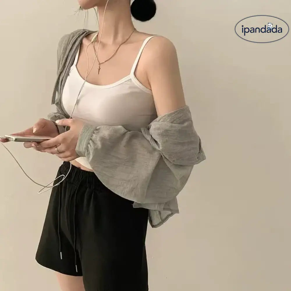 ID1601 韓国風 ゆったり フード付き 薄手 日焼け止め ジャケット レディース 夏 新作 フレッシュ 体型カバー 小柄向け 長袖 トップス