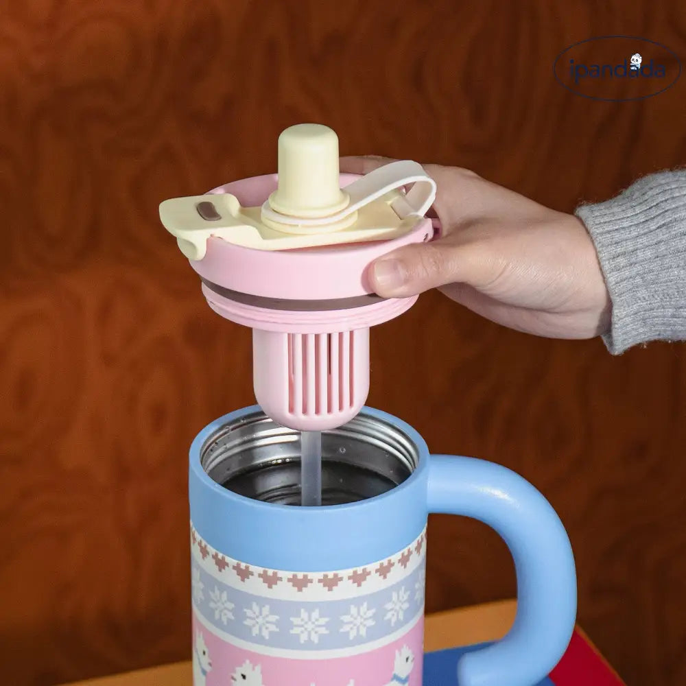 ハンドル付き 保温ボトル 保温 保冷 直飲み 軽量 水筒 ステンレス 可愛い 真空断熱 800ml おしゃれ ID4626 インテリア雑貨＞その他