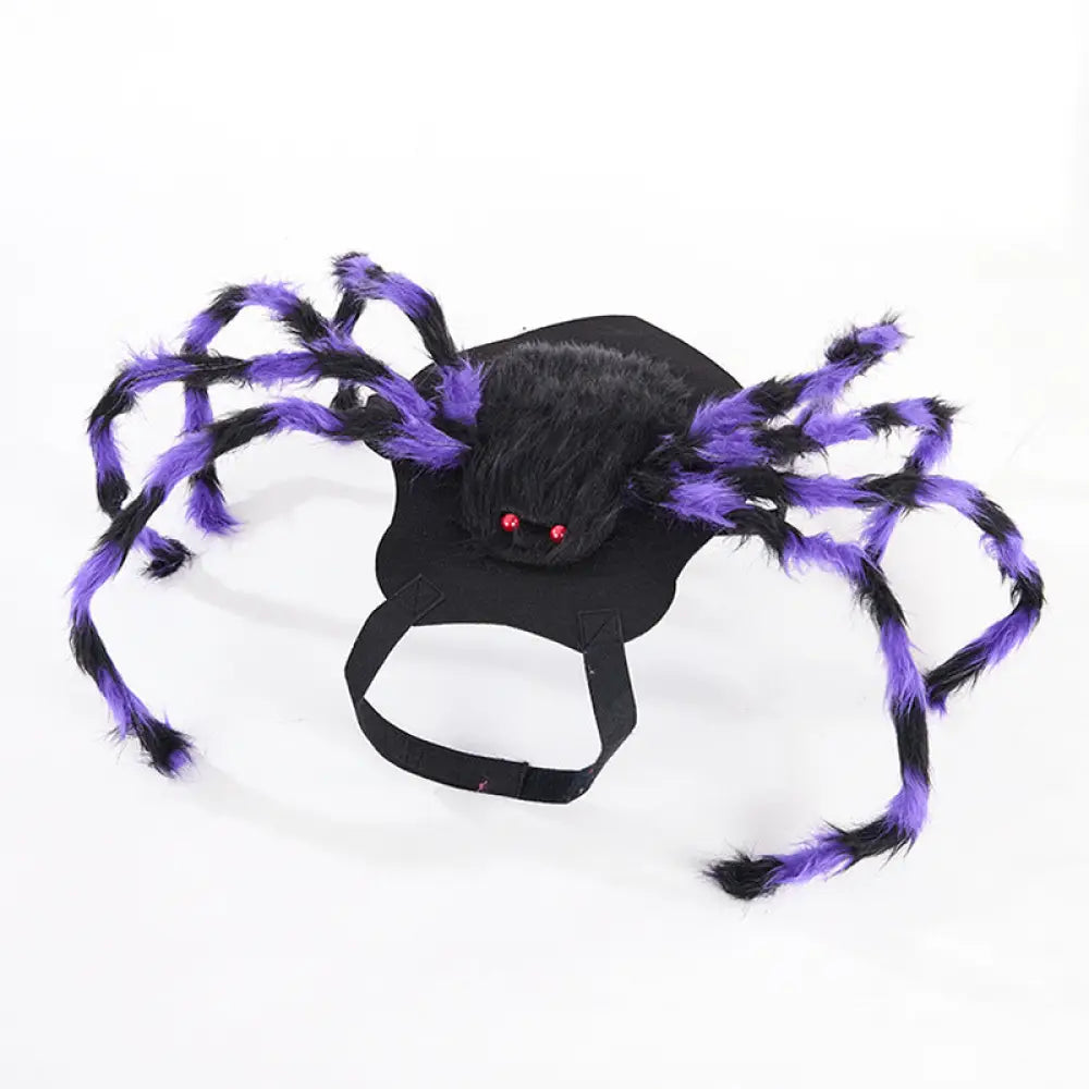 ハロウィン ペット コスチューム 面白い クモ バックパック 創造的 ネコ 犬 大小犬 パーティー 装飾 ペットウェア ID2748 パープル / 106*40*26cm