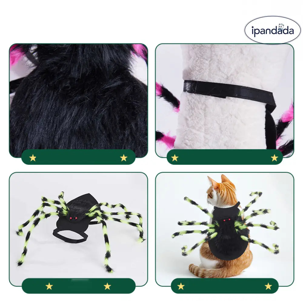 ハロウィン ペット コスチューム 面白い クモ バックパック 創造的 ネコ 犬 大小犬 パーティー 装飾 ペットウェア ID2748