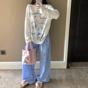 ID900 HELLO KITTY 外でも着用可能 レディース パジャマ 春夏 夏 ルームウェア セットアップ 薄手 涼しい 大きめ 疲れが取れる 可愛いパジャマ 夏用パジャマ おしゃれ プレゼント ギフト 写真通り / M