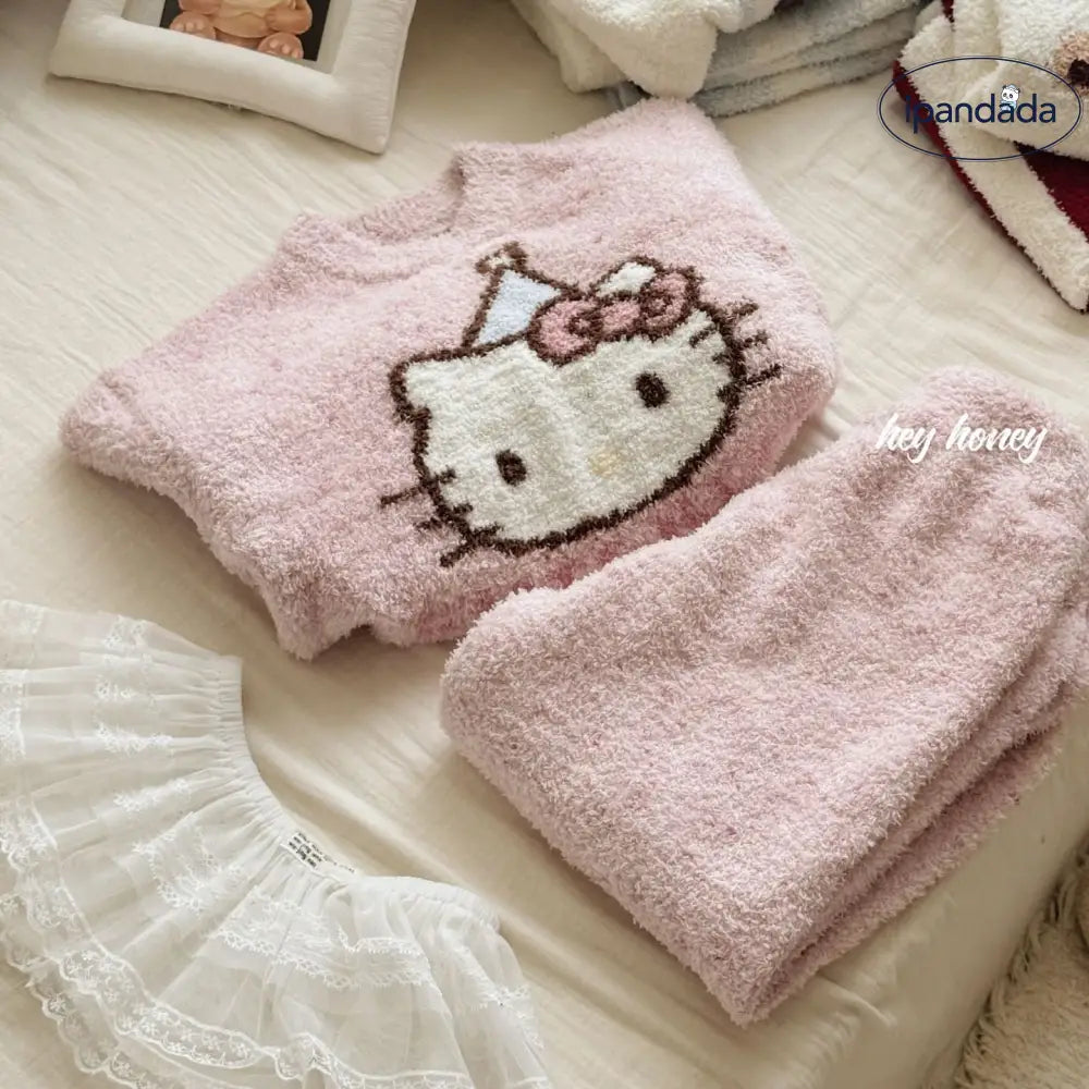 秋冬 フリース 可愛い パジャマ 親子用 厚手 保温 ルームウェア セット ふわふわ ID3071