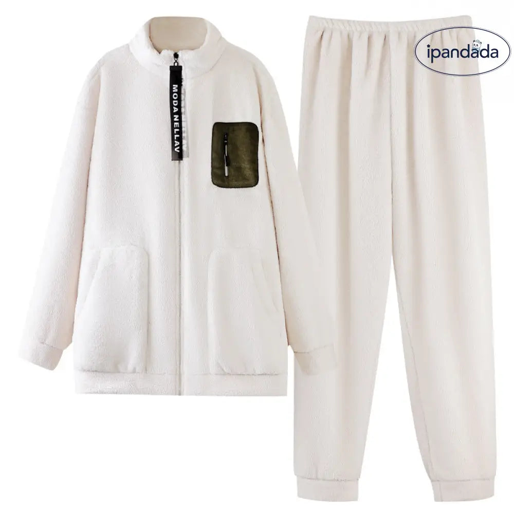 厚手 パジャマ カップル 保温 レディース 長袖 サンゴフリース ルームウェア メンズ ID3539