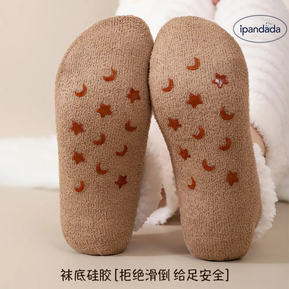 厚手ソックス 冬用 フリース入り 厚手 保温 シープボア 産後ソックス かわいい カートゥーン ルーム用 滑り止め付き フロアソックス ID3731 インテリア雑貨＞ファッション雑貨