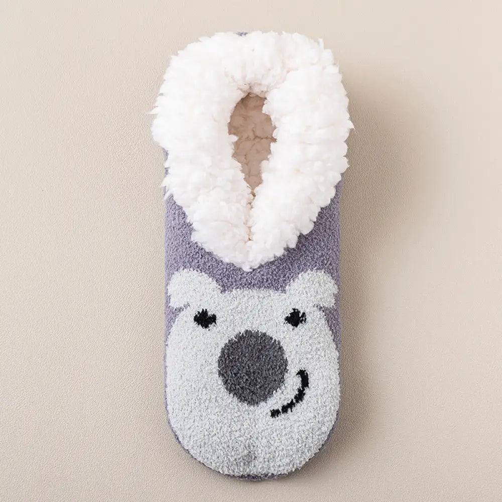 厚手ソックス 冬用 フリース入り 厚手 保温 シープボア 産後ソックス かわいい カートゥーン ルーム用 滑り止め付き フロアソックス ID3731 タイプ⑥ / フリー インテリア雑貨＞ファッション雑貨