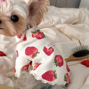 ID557 いちご 犬 服 レッド 犬服 S~XL 犬の服 ペットウェア おしゃれ かわいい 小型犬 中型犬 洋服 汚れ防止 ロングシーズン レッド / S ペット用品＞ウェア