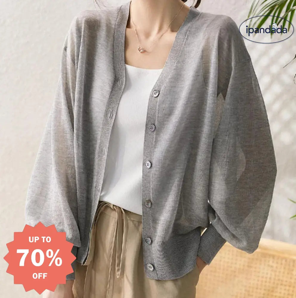 ID1159 薄手 軽量 通気性 夏用 羽織り レディース ゆったり 夏用 ゆったり トップス 長袖 UV uvカット カーディガン 無地 外出着＞アウター