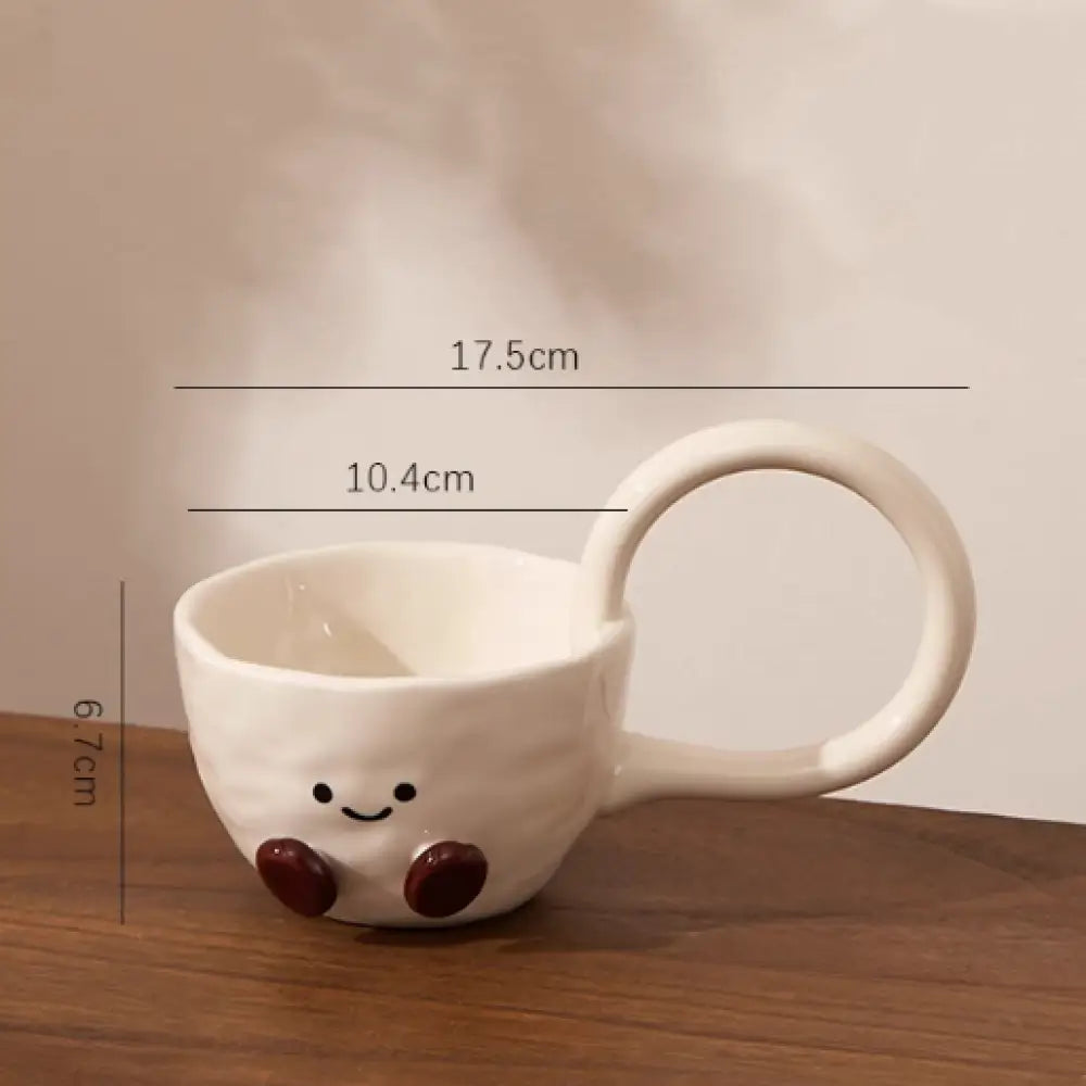 ID1212 かわいいココアビーンズ浮き彫り 陶器食器セット ご飯茶碗・マグカップ・プレート レンジ/食洗機対応 ギフトに最適 写真通り⑦ インテリア雑貨＞その他
