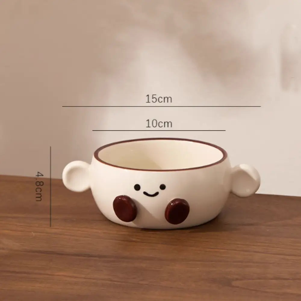 ID1212 かわいいココアビーンズ浮き彫り 陶器食器セット ご飯茶碗・マグカップ・プレート レンジ/食洗機対応 ギフトに最適 写真通り③ インテリア雑貨＞その他