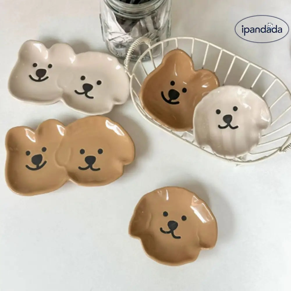 ID1233 陶器製 おちょこ クマの赤ちゃん デザイン SNS人気 多用途 ソース皿 骨皿 お菓子皿 おしゃれ プレミアム感 抗菌 電子レンジ対応 焼きぼけカラー SGマーク インテリア雑貨＞収納雑貨