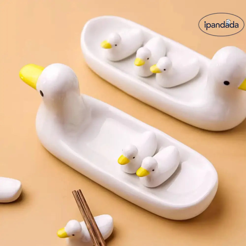 ID1246 箸置き 陶器製 アヒルの子 デザイン おもてなし膳 和食器 おしゃれ コンパクト 抗菌 ギフト対応 クリームイエロー 写真通り インテリア雑貨＞その他