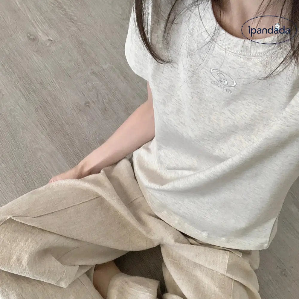 ID1269 【レトロモダン】レディーススポーツTシャツ 夏用 正シルエット 吸汗速乾 おしゃれ シンプルデザイン 外出着＞トップス