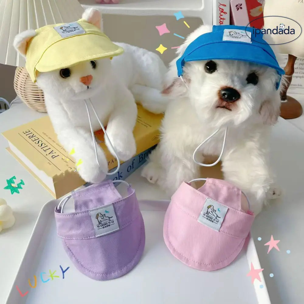 ID1344 ペット用日焼け止め 犬猫兼用 夏の散歩 サンバイザー マカロンカラー サイズ調節可能 UV99%遮断 薄手軽量 通気メッシュ 夏用 日よけ おしゃれ インスタ映え