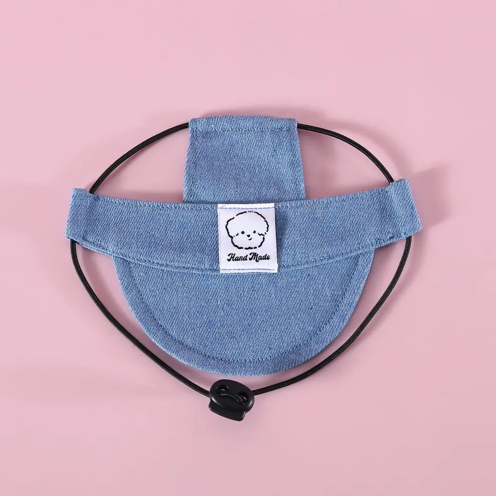 ID1348 デニムサンバイザー 刺繍ワッペン付き 柴犬専用 耳抜き設計 サイズ調節可能 UV99% 遮断 通気メッシュ裏地 夏用 おしゃれ インスタ映え タイプ① / S ペット用品＞ウェア