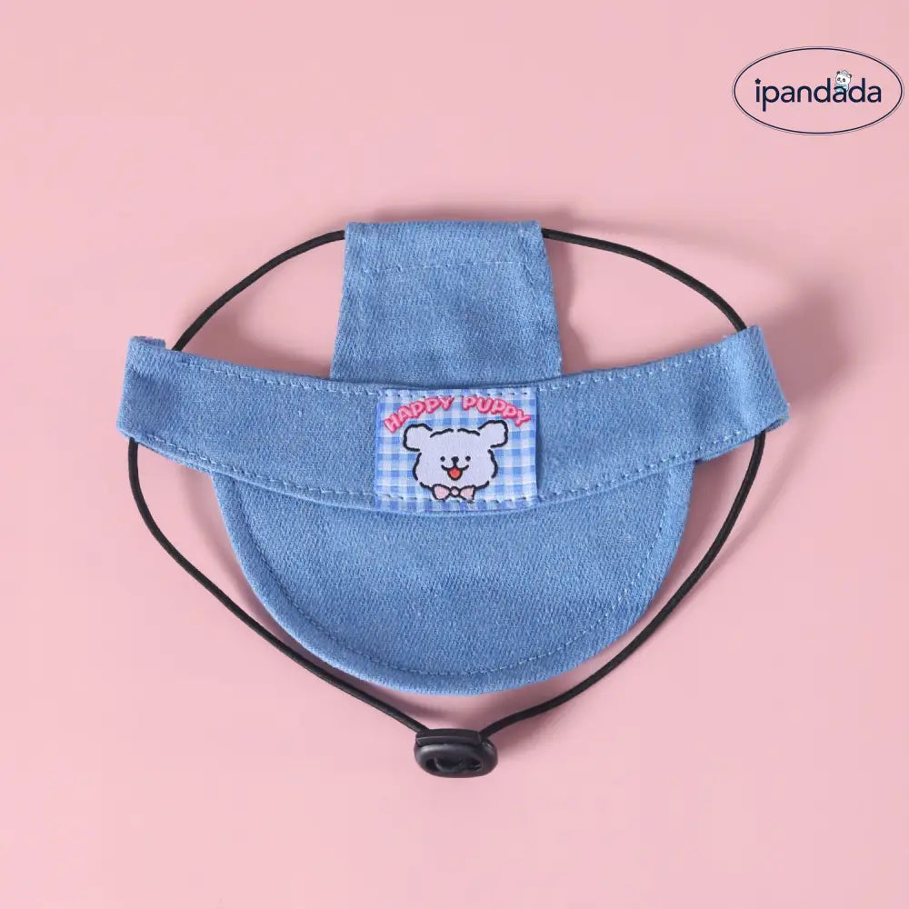 ID1348 デニムサンバイザー 刺繍ワッペン付き 柴犬専用 耳抜き設計 サイズ調節可能 UV99%遮断 通気メッシュ裏地 夏用 おしゃれ インスタ映え