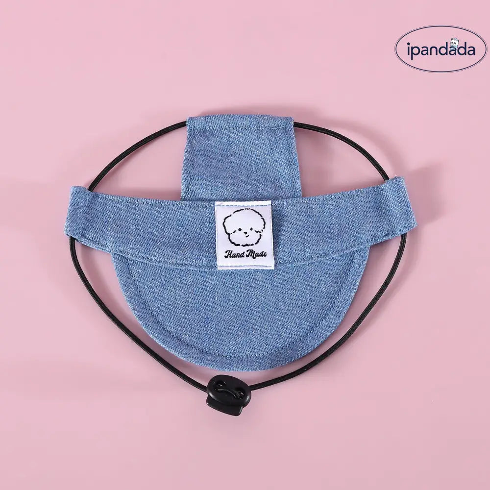 ID1348 デニムサンバイザー 刺繍ワッペン付き 柴犬専用 耳抜き設計 サイズ調節可能 UV99%遮断 通気メッシュ裏地 夏用 おしゃれ インスタ映え