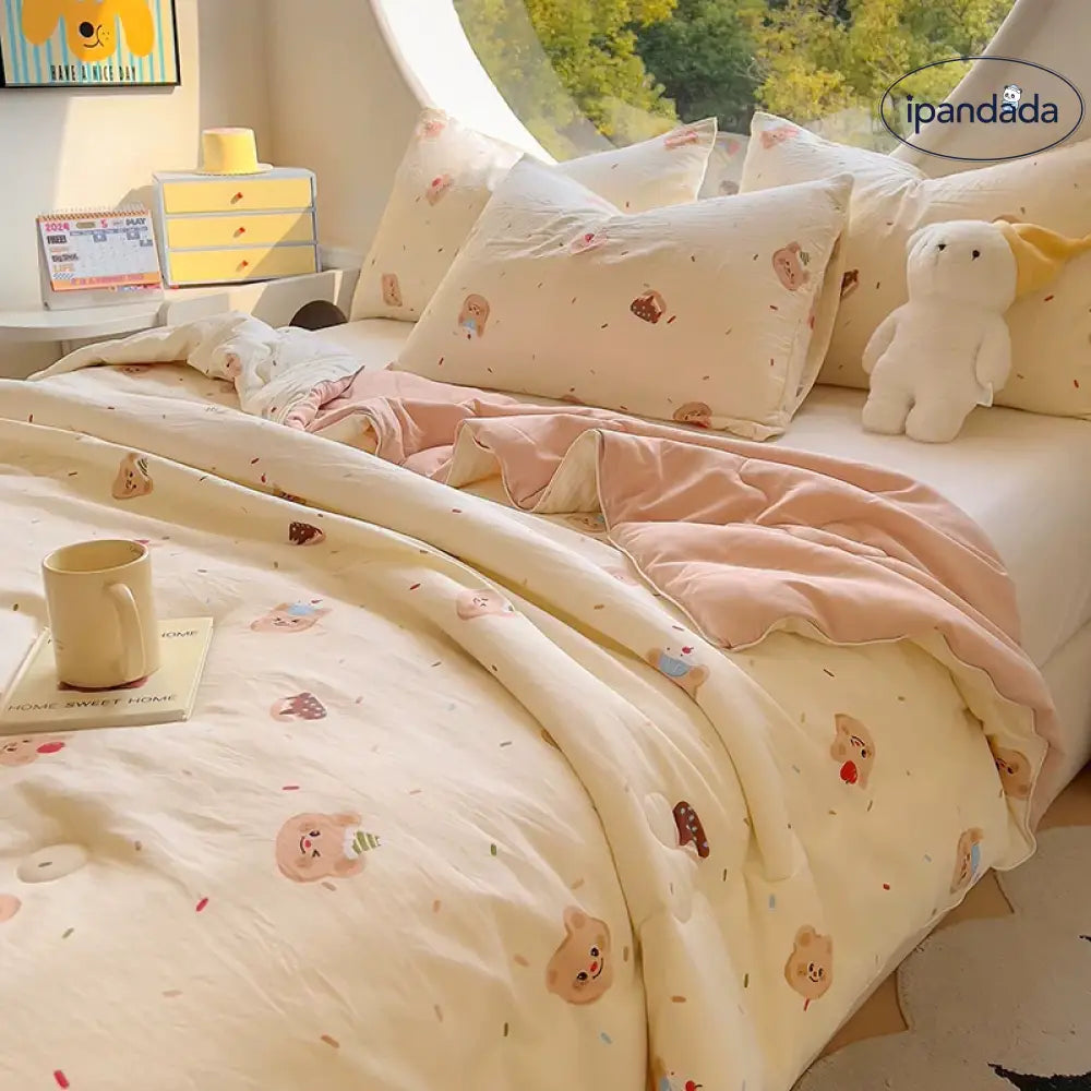 ID1598 Aクラス 夏用クーリングケット エアコン用ケット 夏用 薄い布団 コットン 洗濯機対応 シングル＆ダブルサイズ 学生寮 インスタ風