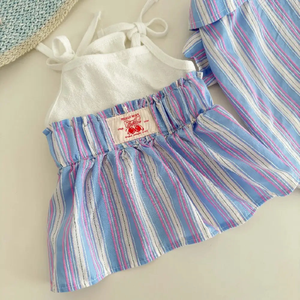 ID2099 ペットオーナー マッチング 韓国風 かわいい 犬用 猫用 服 ペア ブルー ストライプ シャツ おそろい コーデ ペットウェア オーナーウェア カップル おしゃれ 春 夏 薄手 軽やか 着心地 快適 ストライプ デザイン