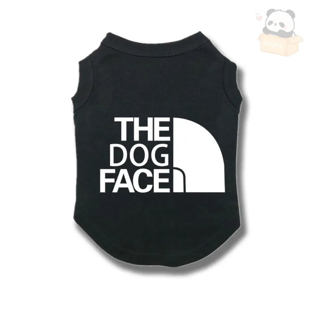 ID389 ドッグウェア THE DOGFACE 春 夏 秋 オールシーズンマナーウェア 抜け毛防止 薄手 暑さ対策 タンクトップ ノースリーブ スポーツ ドッグラン かわいい 涼しい ペットウェア 犬服 ブラック② / XS