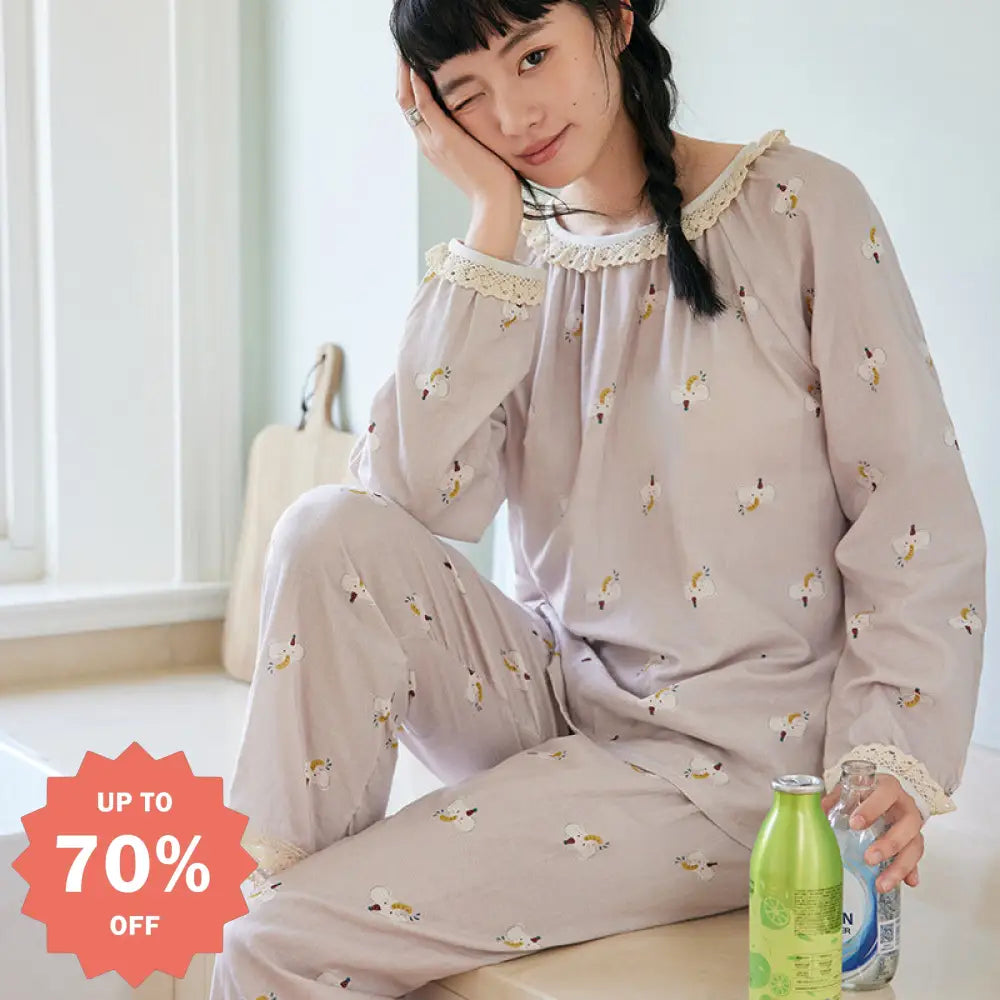 ID405 4色展開 花柄 レース パジャマ レディース 部屋着 ルームウェア もこもこ 冬 暖かい 肉厚 ホームウェア セットアップ 長袖 長ズボン ルームウェア 上下セット ゆったり 体型カバー 春 秋 冬 新生活 柔らかい