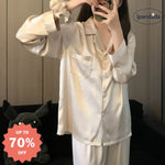 ID434 猫柄 パジャマ レディース シルクに近い 上下セット 女性 セットアップ かわいい 前開き 部屋着 ナイトウェア 大きいサイズ 可愛い 寝巻き おしゃれ ギフト プレゼント 高級 レディース＞セットアップ