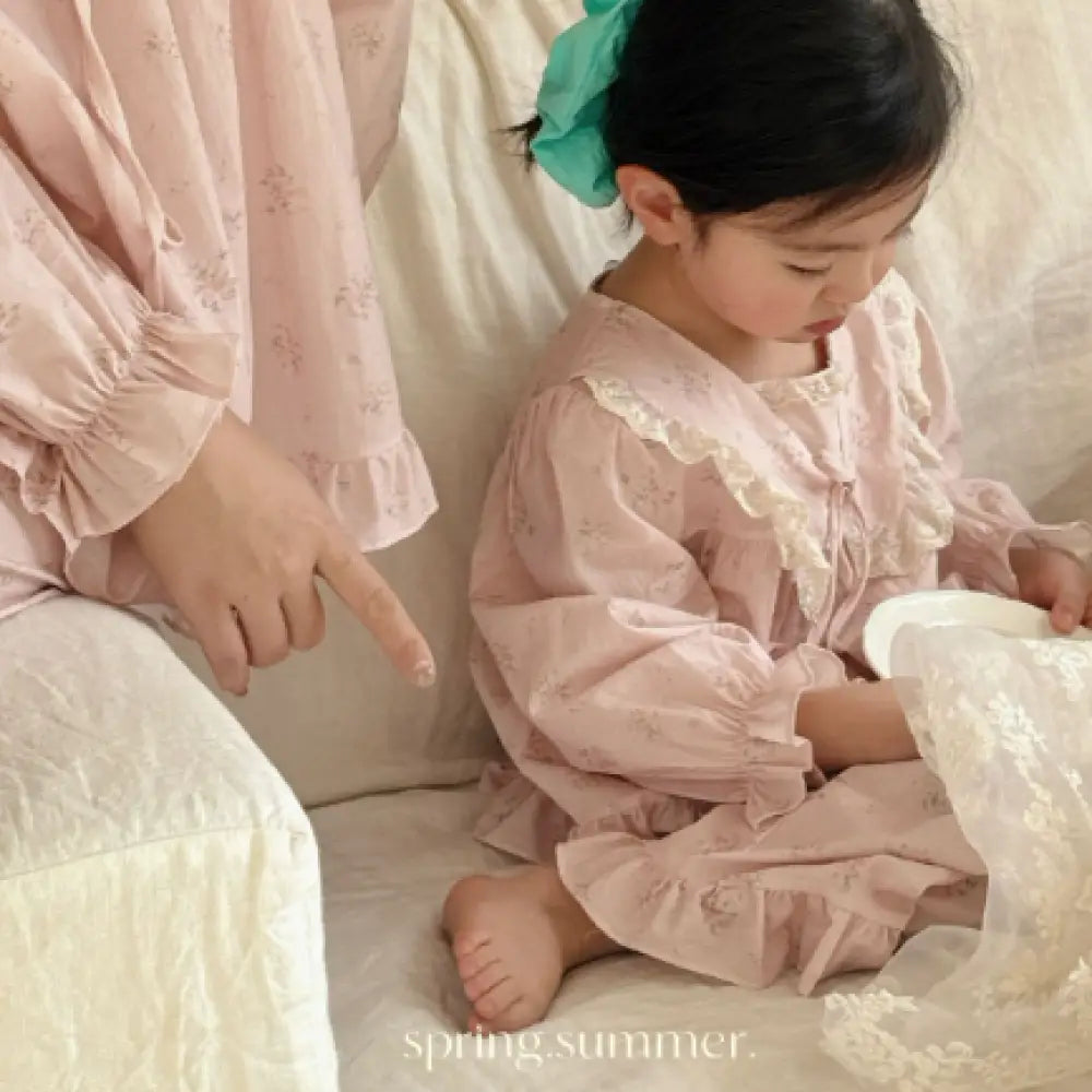 ID477 ルームウェア セット 女の子 春 韓国風 カートゥーン 快適 ピーターパンカラー パジャマ 2点セット 親子 レディース かわいい タイプ7 / 90cm ベビー＆キッズ＞キッズ