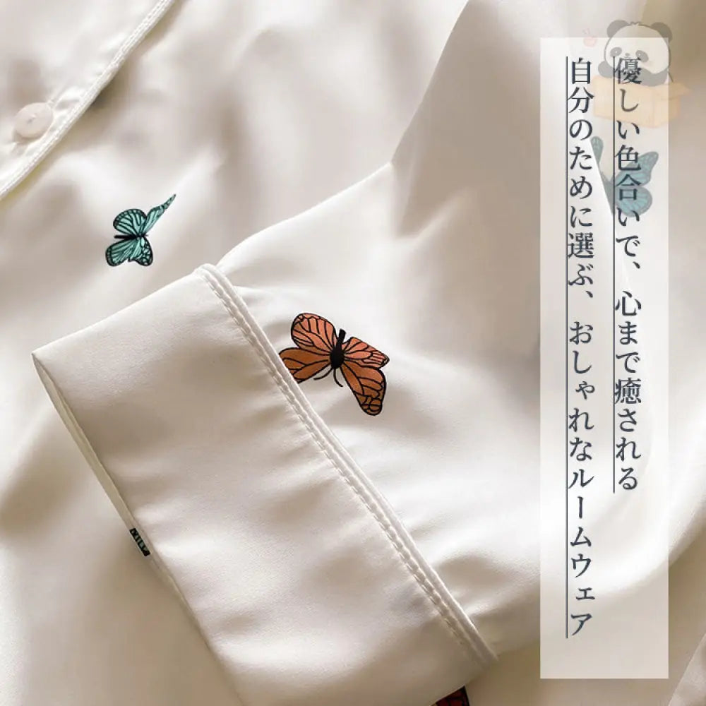 ID513 レディース 蝶々 パジャマセット 春夏 長袖 薄手 カートゥーン ルームウェア 甘い 四季向け レディース 軽量 快適 柔らかい 春夏秋 高品質 レディース＞セットアップ