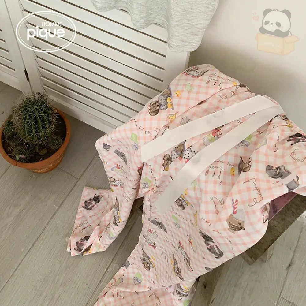 ID531 レディース モダール パジャマセット 日系 夏用 半袖 長ズボン ゆったり かわいい カートゥーン 涼感 ルームウェア 写真通り / フリー レディース＞セットアップ