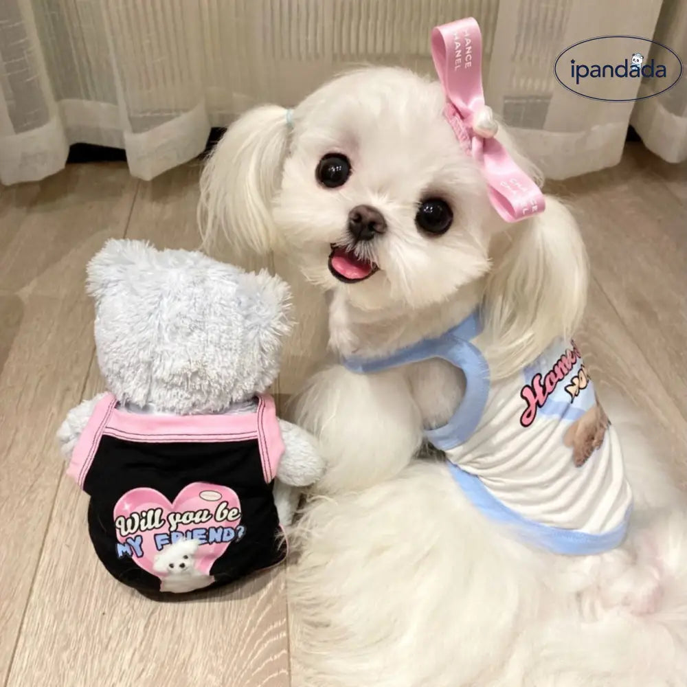 ID554 犬服 アルファベット 春 夏 春服 夏服 秋服 ドッグウェア シンプル 配色 犬用タンクトップ ノースリーブ シンプル 可愛い おしゃれ お散歩 お出かけ 部屋着 タンクトップ トップス タンクトップ ペット用品＞ウェア