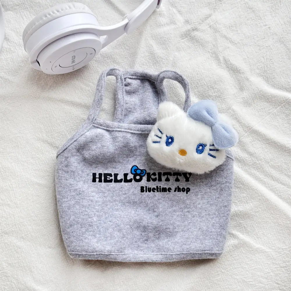 ID581 夏用 セクシー ペット サロペットチョッキ 薄手 おしゃれ ビションフリーゼ トイプードル 子猫 スイートホット グレー / XS ペット用品＞ウェア