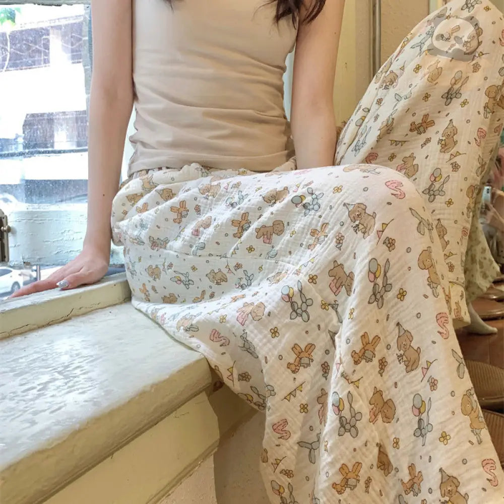 ID595 多色展開 ルームウェア レディース ルームパンツ 可愛い 春 夏 ボトムス さらさら ゆったり パジャマ 部屋着 寝巻き ポケット ウエストゴム カラバリ豊富 リラックス タイプ③ / フリー レディース＞ボトムス