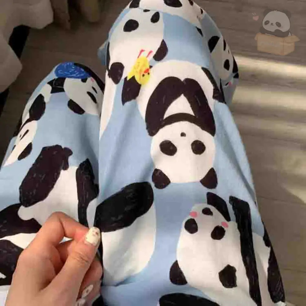 ID606 パジャマパンツ パンダ レディース 春夏 薄手パンツ 大きいサイズ 快適 通気性 軽い コットン ガーゼ ホームパンツ ハイエンド アウター ウォーキングパンツ レディース＞ボトムス