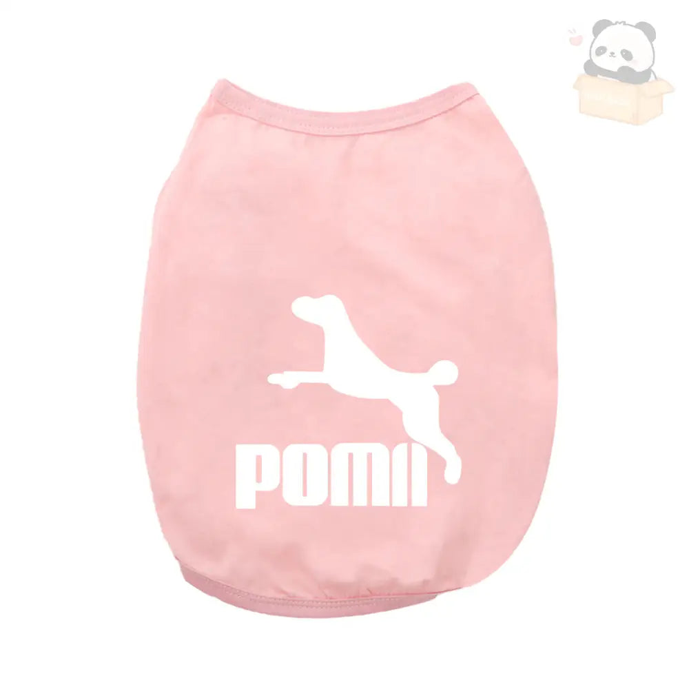 ID678 犬服 POMII ドッグウェア タンクトップ 春夏 かわいい 袖なし 男の子 女の子 大型犬 お散歩 お出かけウェアに 小型犬 中型犬 お祝い 記念パーティー 伸縮性あり 可愛い オシャレ インスタ映え ピンク / XS
