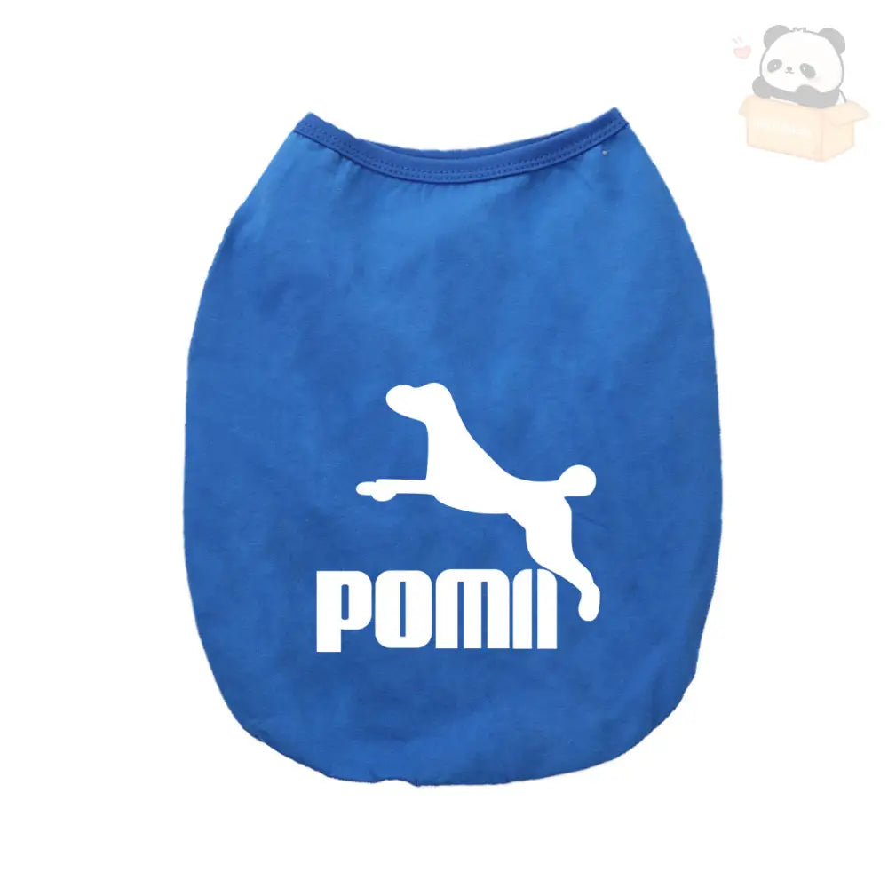 ID678 犬服 POMII ドッグウェア タンクトップ 春夏 かわいい 袖なし 男の子 女の子 大型犬 お散歩 お出かけウェアに 小型犬 中型犬 お祝い 記念パーティー 伸縮性あり 可愛い オシャレ インスタ映え ブルー / XS