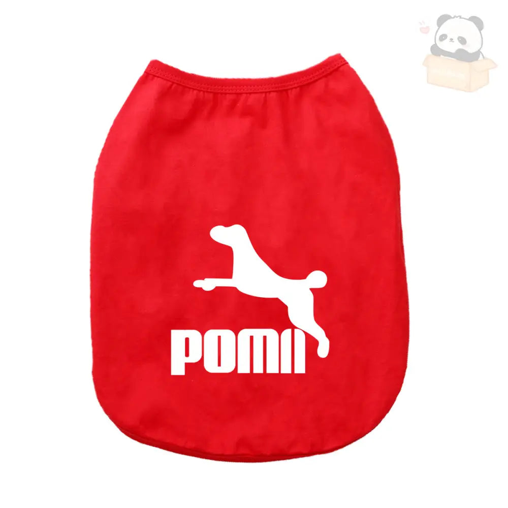 ID678 犬服 POMII ドッグウェア タンクトップ 春夏 かわいい 袖なし 男の子 女の子 大型犬 お散歩 お出かけウェアに 小型犬 中型犬 お祝い 記念パーティー 伸縮性あり 可愛い オシャレ インスタ映え レッド / XS