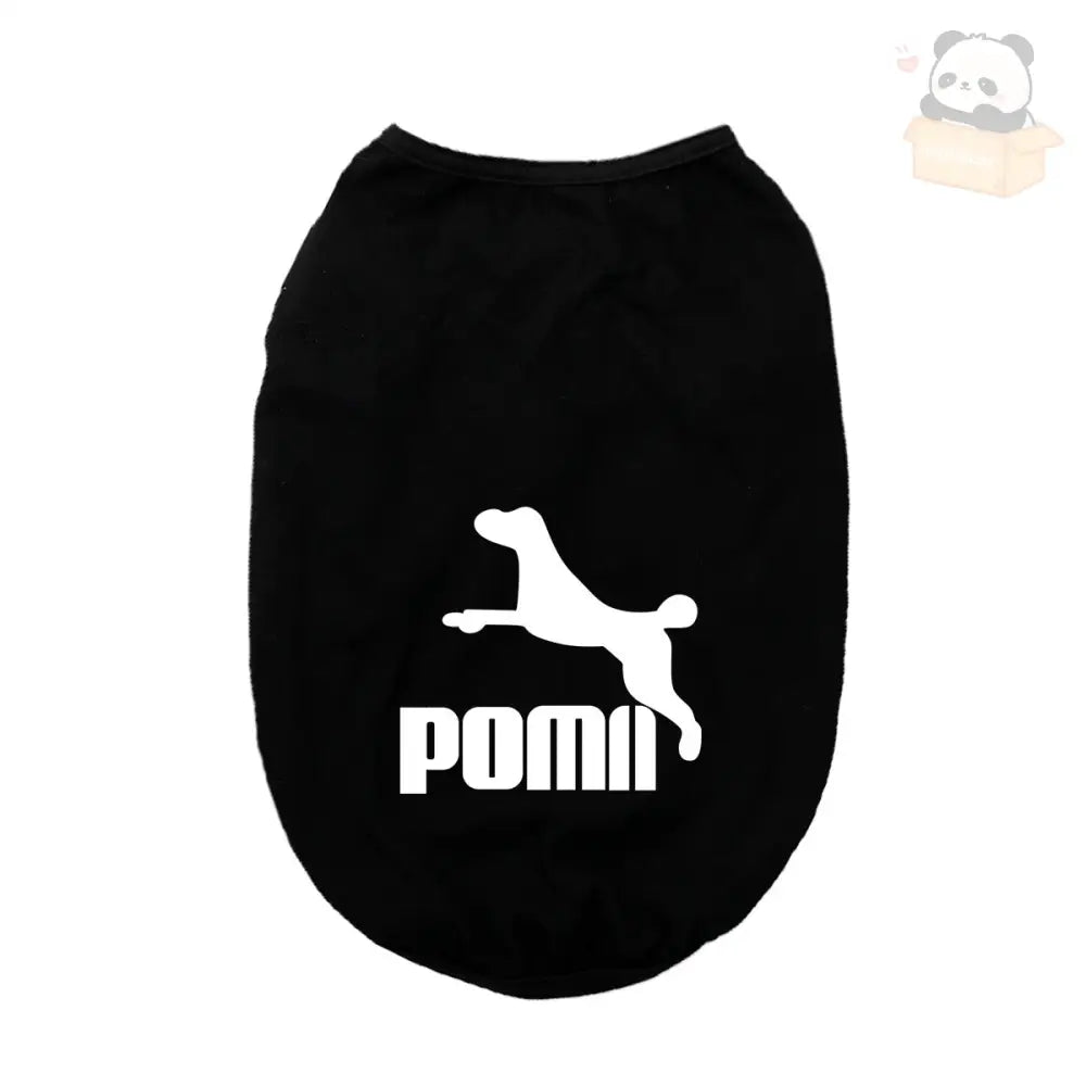 ID678 犬服 POMII ドッグウェア タンクトップ 春夏 かわいい 袖なし 男の子 女の子 大型犬 お散歩 お出かけウェアに 小型犬 中型犬 お祝い 記念パーティー 伸縮性あり 可愛い オシャレ インスタ映え ブラック / XS