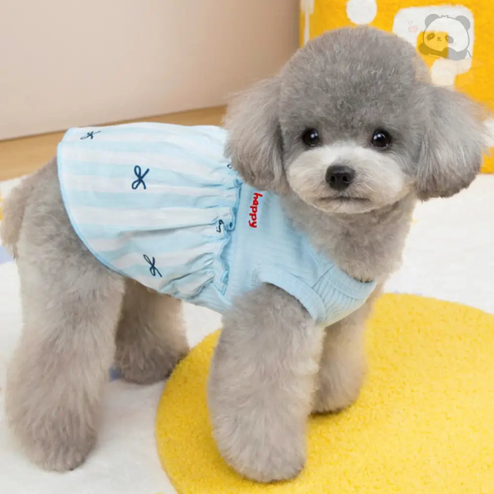 ID724 ペット リボン ワンピース 犬 猫 春 夏 薄手 ドレス 服 ノースリーブ リード 対応 テディ ビション フリーゼ マルチーズ ペット用品＞ウェア