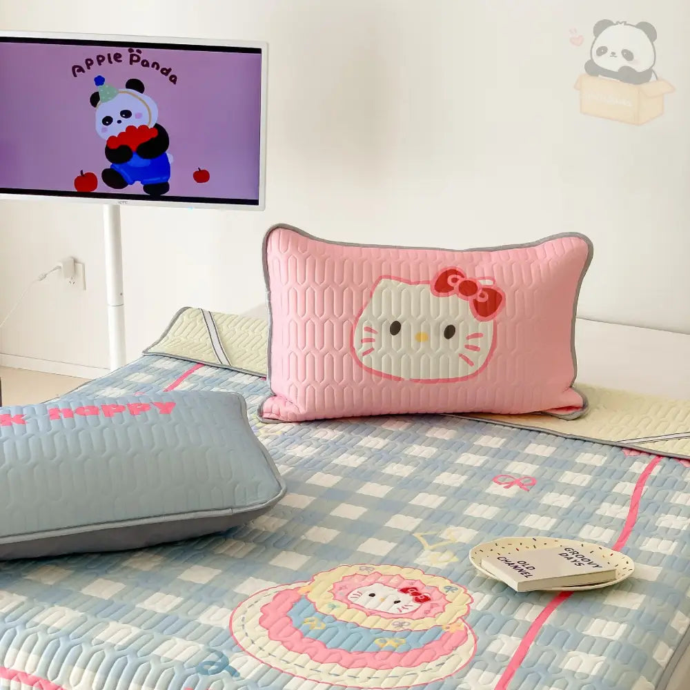 ID769 ベッドパッド 夏 新作 かわいい ソフトクッション 枕カバー ケーキ 猫 プリント ラテックス クールマット シングル ダブル 対応 通気性抜群 快適 折り畳み可能 エアコン対応 薄型 涼感 インテリア ホームウェア