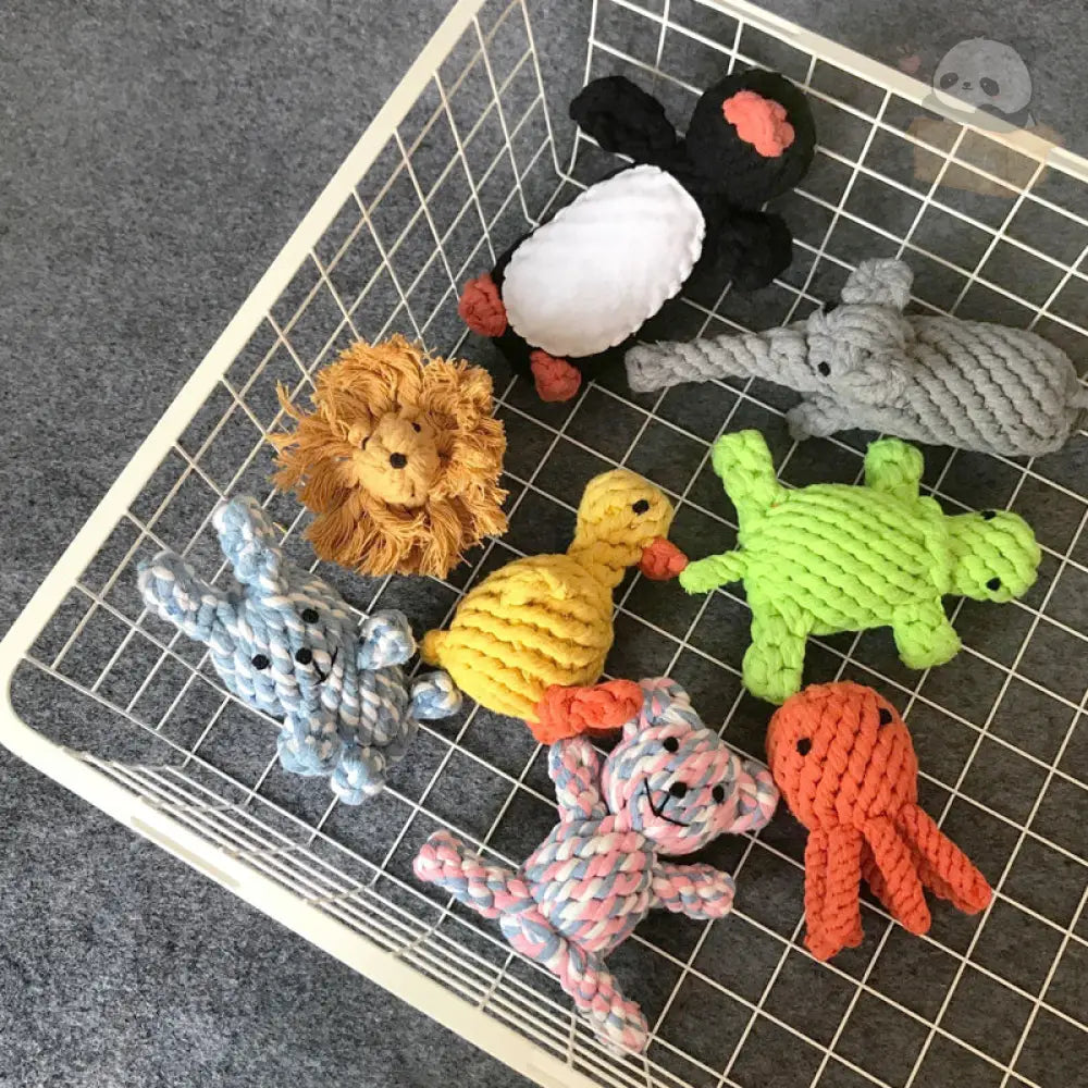 ID836 ペットおもちゃ 子犬用 歯磨き 綿ロープ 結び目 噛む耐久性 トイプードル ビション・フリーゼ 小型犬 安全素材 洗える 引っ張り遊び おもちゃ人形 ペット用品＞おもちゃ