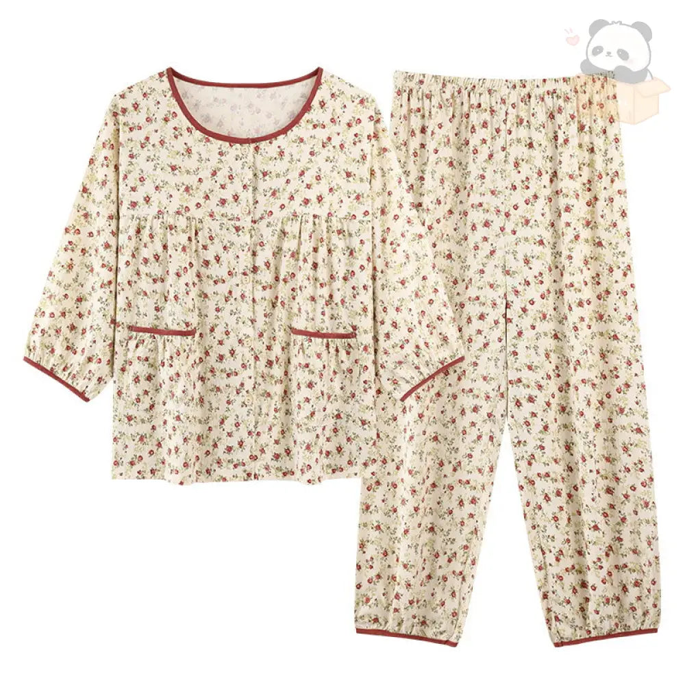 ID896 花柄 パジャマ カップ付き セットアップ レディース ルームウェア 夏 パジャマ 夏用パジャマ かわいい 部屋着 上下セット 大人用 花柄 / M レディース＞セットアップ