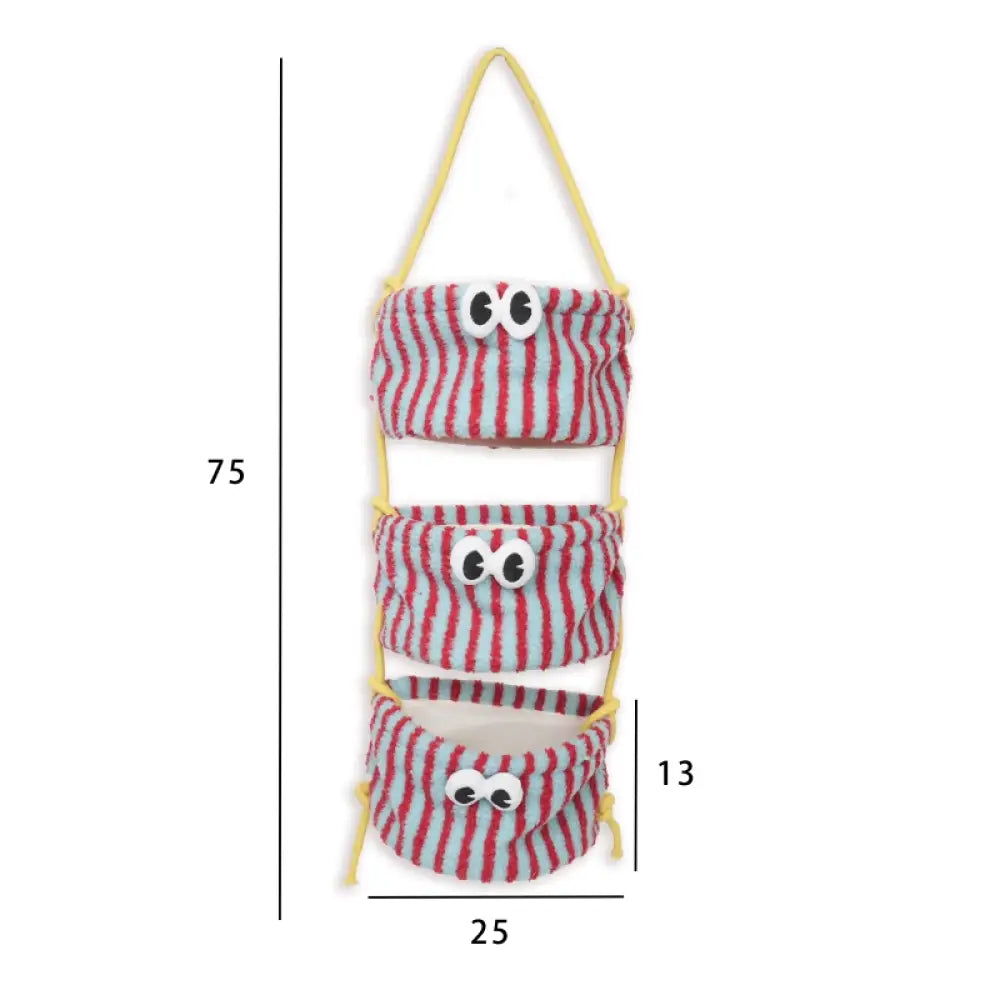 インスタ風 カートン 吊りバスケット 創意 小怪獣 ハンギング バスケット 三層 大容量 ウォールマウント式 吊り式 ストレージ 収納バッグ ID2161 タイプ④ インテリア雑貨>収納雑貨