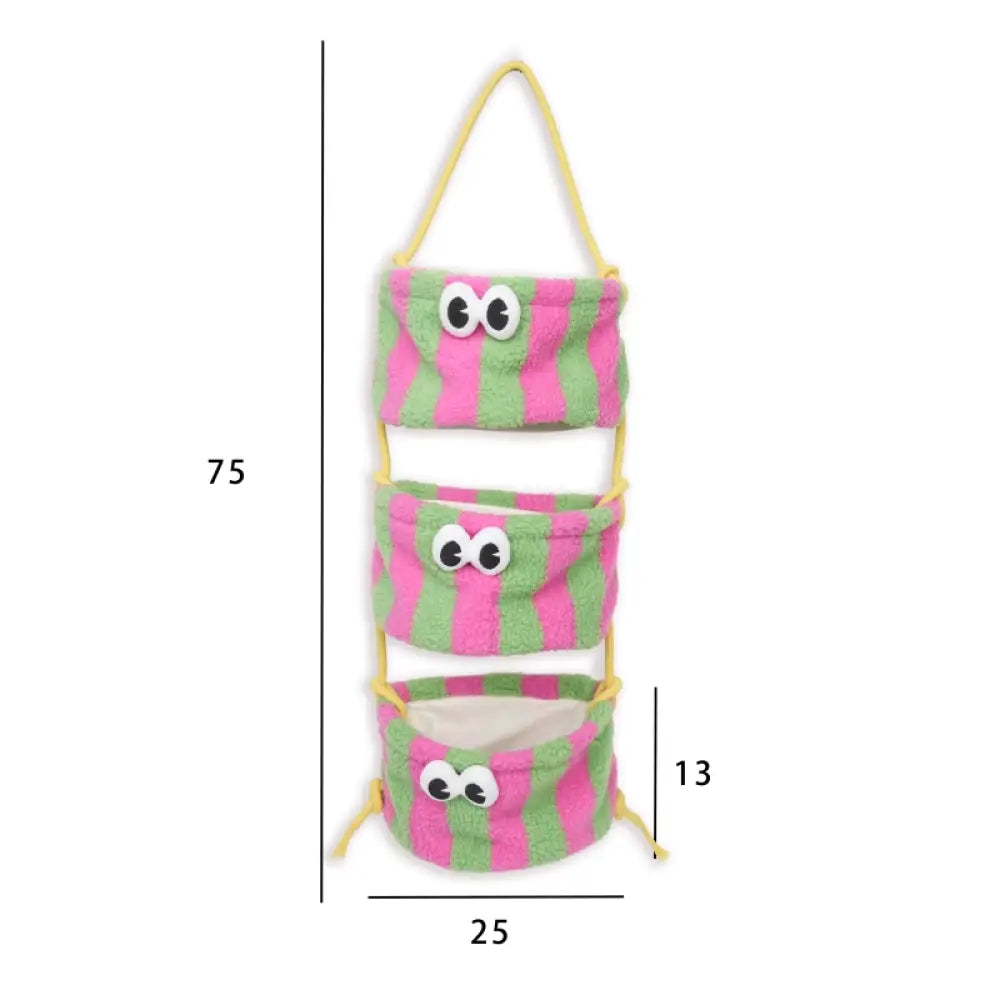 インスタ風 カートン 吊りバスケット 創意 小怪獣 ハンギング バスケット 三層 大容量 ウォールマウント式 吊り式 ストレージ 収納バッグ ID2161 タイプ⑥ インテリア雑貨>収納雑貨
