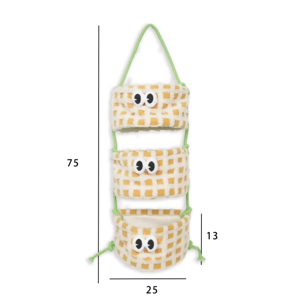 インスタ風 カートン 吊りバスケット 創意 小怪獣 ハンギング バスケット 三層 大容量 ウォールマウント式 吊り式 ストレージ 収納バッグ ID2161 タイプ① インテリア雑貨>収納雑貨