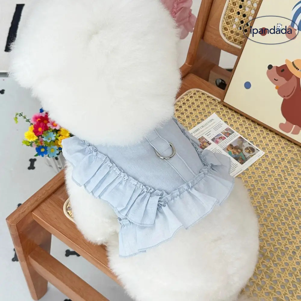 ID722 インスタ風 ペット ベスト リード 装着 可能 胸ベルト デザイン 犬 猫 服 テディ ビション フリーゼ トイ プードル ヨークシャー テリア 小型犬 用 ペット用品＞ウェア