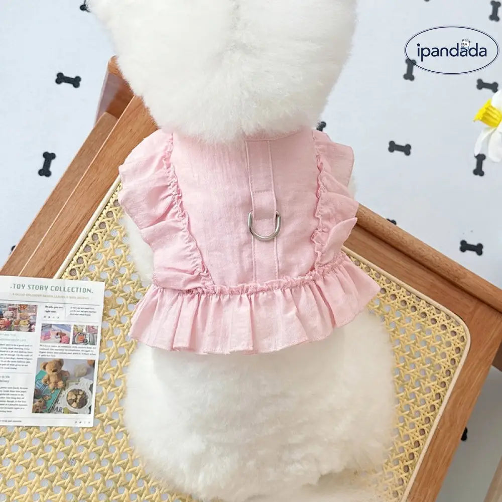 ID722 インスタ風 ペット ベスト リード 装着 可能 胸ベルト デザイン 犬 猫 服 テディ ビション フリーゼ トイ プードル ヨークシャー テリア 小型犬 用 ペット用品＞ウェア