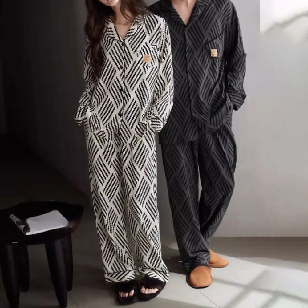 ペア パジャマ 前開き メンズ ルームウェア 外出 レディース 綿 ギフト おしゃれ カップル 春 結婚祝い プレゼント お揃い ホワイト / レディースS カップル＞セットアップ