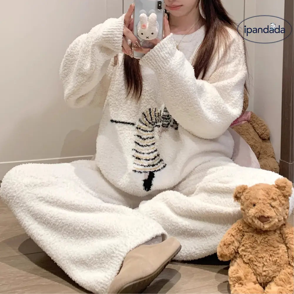 極暖 パジャマ セット 冬用 厚手 保温 ルームウェア 大きいサイズ 部屋着 セット ID3976