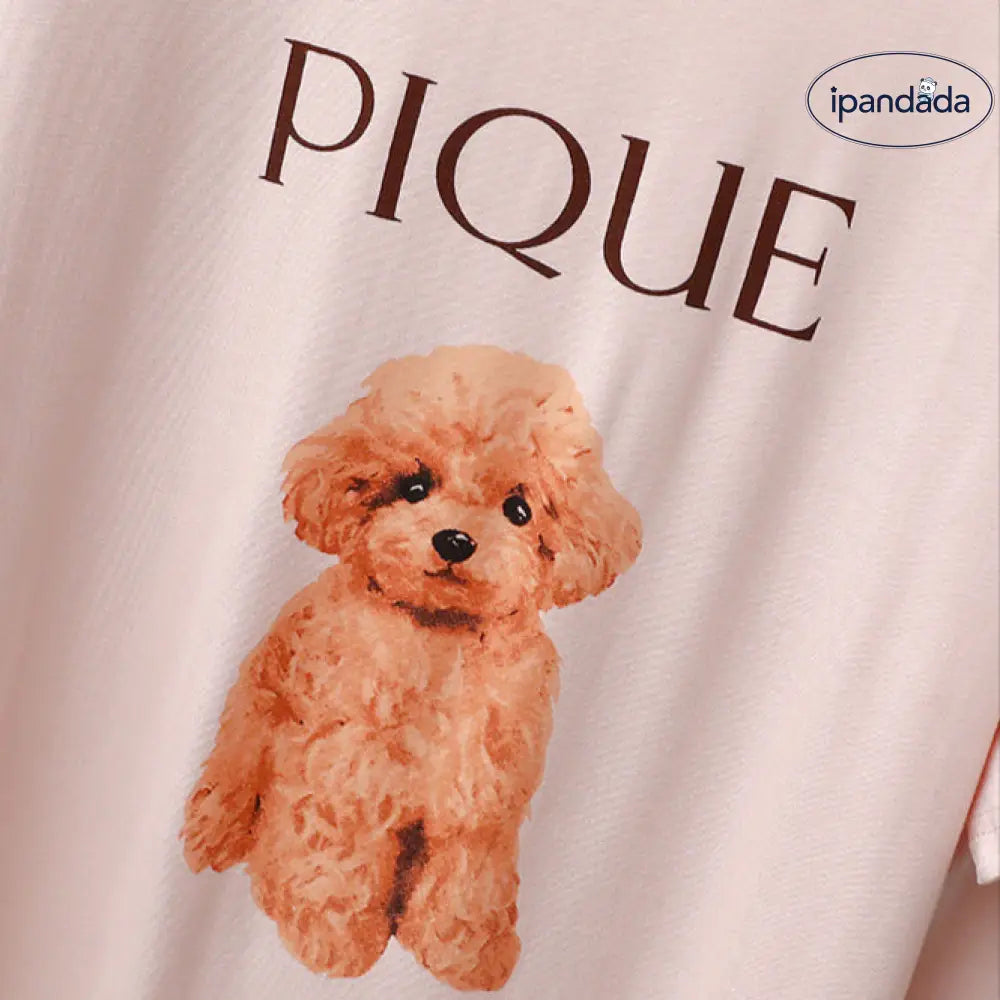 ID517 3色展開 犬柄 セットアップ トップス 部屋着 ルームウェア レディース 大きいサイズ 春 夏 ゆったり 上下 セット 半袖 着心地 肌触り 敏感肌 乾燥肌 レディース＞セットアップ