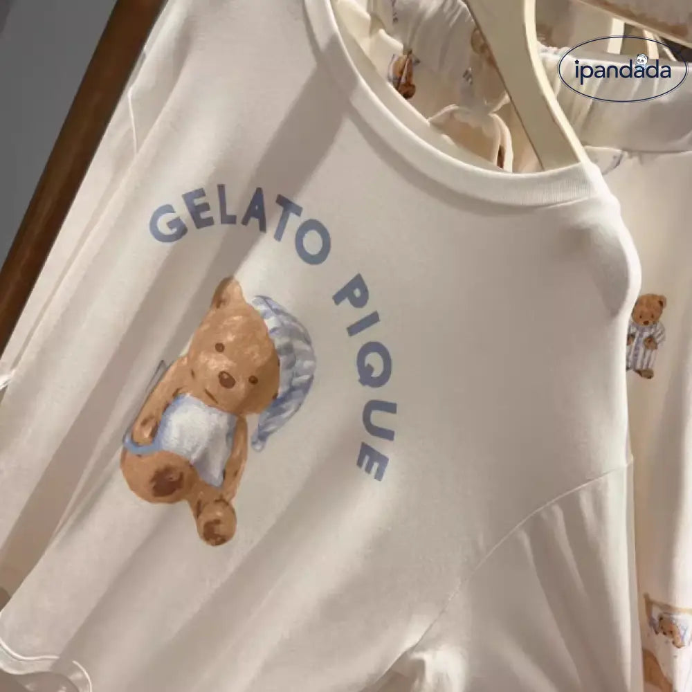ルームウェア 上下セット 韓国 2色 レディース セット アプリ くま クマ おしゃれ かわいい パンツ 長袖 Tシャツ 綿 レディース レディース＞セットアップ