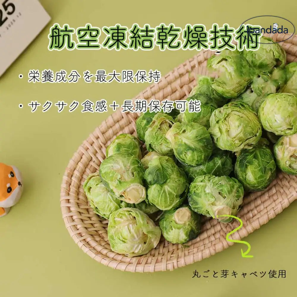 フリーズドライ 芽キャベツ 野菜 スプラウト ペットスナック トイプードル ビション 犬用 栄養補助 ドッグフード トッピング 中小型犬 子犬 無添加 ヘルシー 低カロリー ビタミン豊富 消化良好 おやつ ご褒美 天然素材 歯磨き おつまみ プレーン 栄養バランス スナック ペット用 ドッグトレート ID2032
